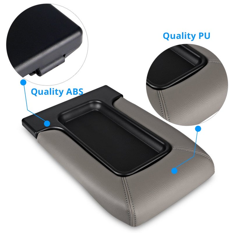 VANJING Compatible with Center Console Lid Armrest Kit Cadillac Chevrolet GMC Pickup Truck Suburban Tahoe Silverado Sierra Yukon XL-Replaces 19127365 Light Gray - Image 4